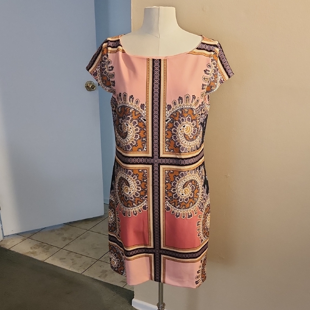 Vince Camuto Pink and Gold Mini Dress